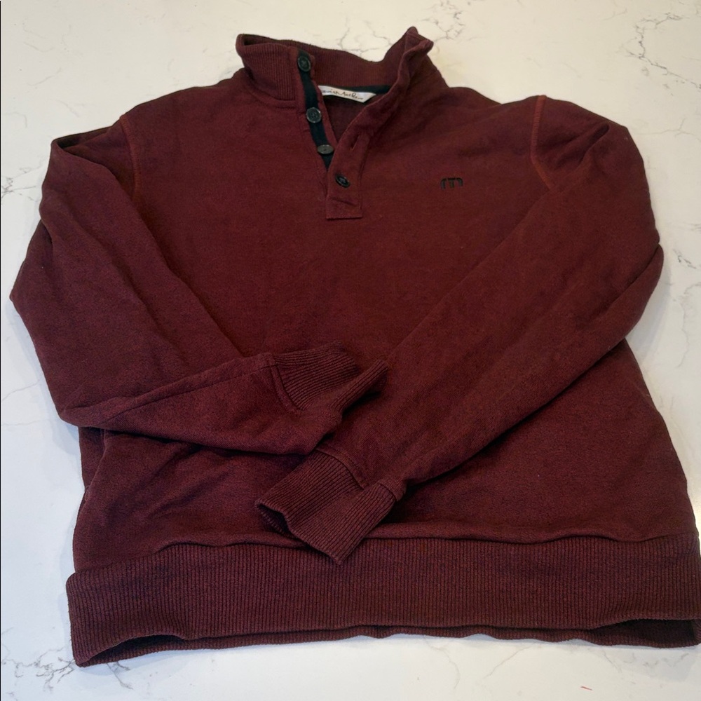 Travis Mathew Men's Burgundy Sweatshirt size Small